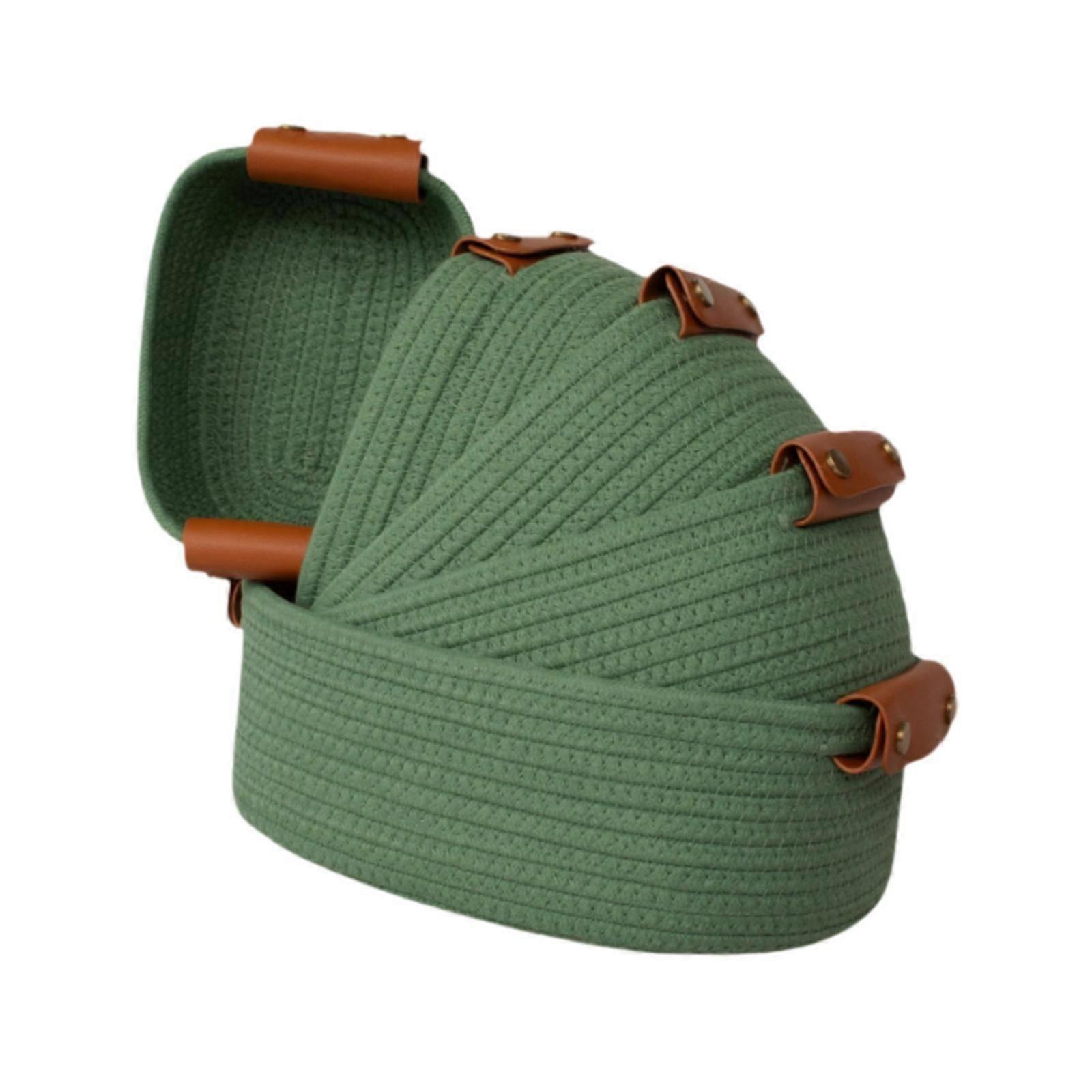 5Pcs Woven Baskets Organization for Organizing for Bathroom Laundry Entryway Green