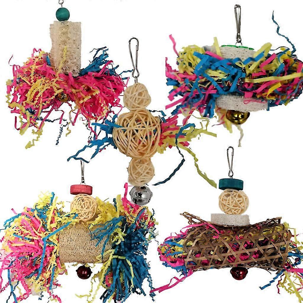 5 قطع الببغاوات تمزيق اللعب الببغاء مضغ لعبة العلف الطيور قفص الملحقات لطائر الحب كوكاتيل