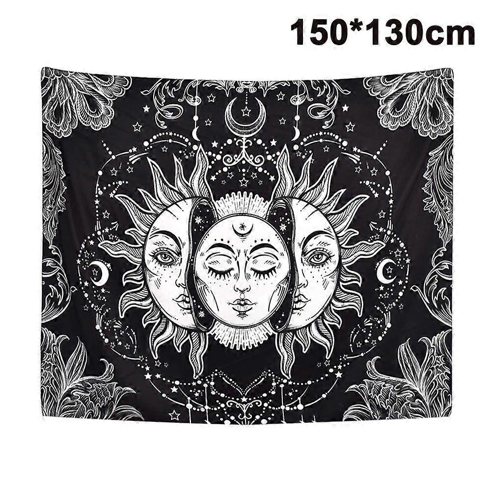 Sun and Moon Tapestry Burning Sun with Star Tapestry Psychedelic Tapestry Mystic Tapestry Wall Hanging