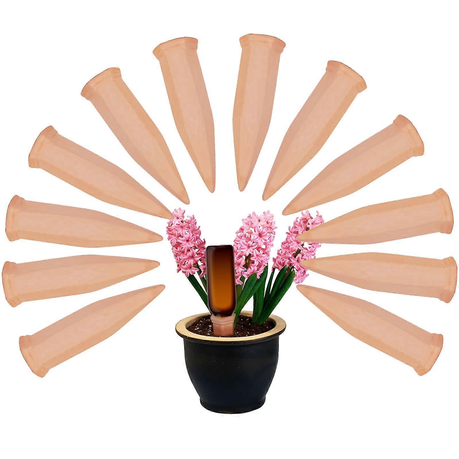 15-Pack Terracotta Watering Stakes - Automatic Plant Irrigation System