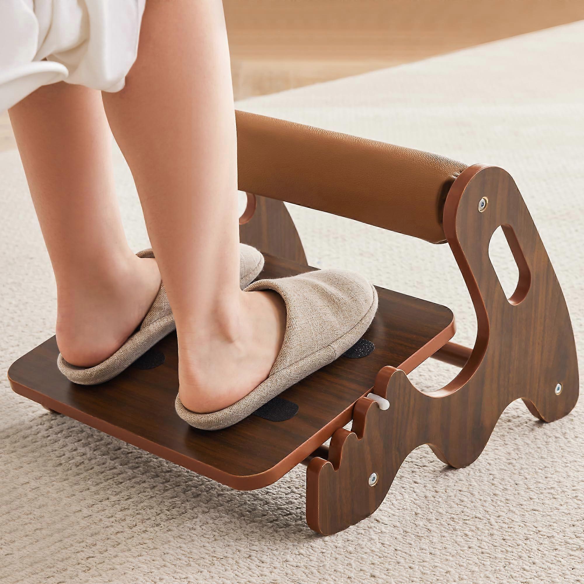 Adjustable rocking foot stool with 3 height positions soft crossbar ergonomic design anti - slip surface for home & office