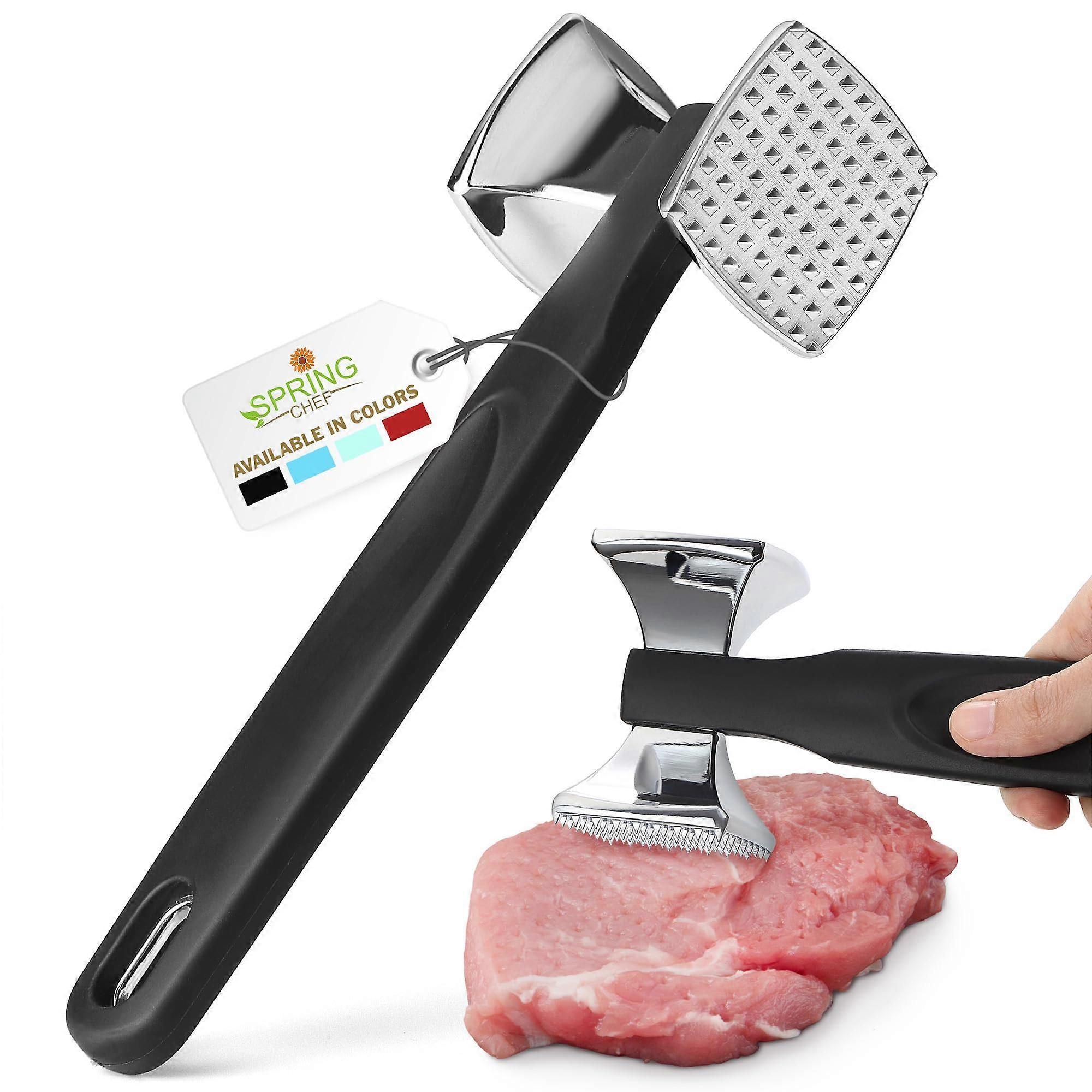 Aluminium Meat Mallet Hammer with Soft Grip Handle for Tenderizing Chicken, Steak, and Beef, Dual Sided Design