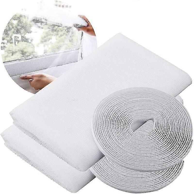 Mosquito Nets for Window, Insect Stop Standard Window Mosquito Net, Window Net, with 2 Rolls Self-adhesive Strips, 2 Packs, 150cm x 200cm