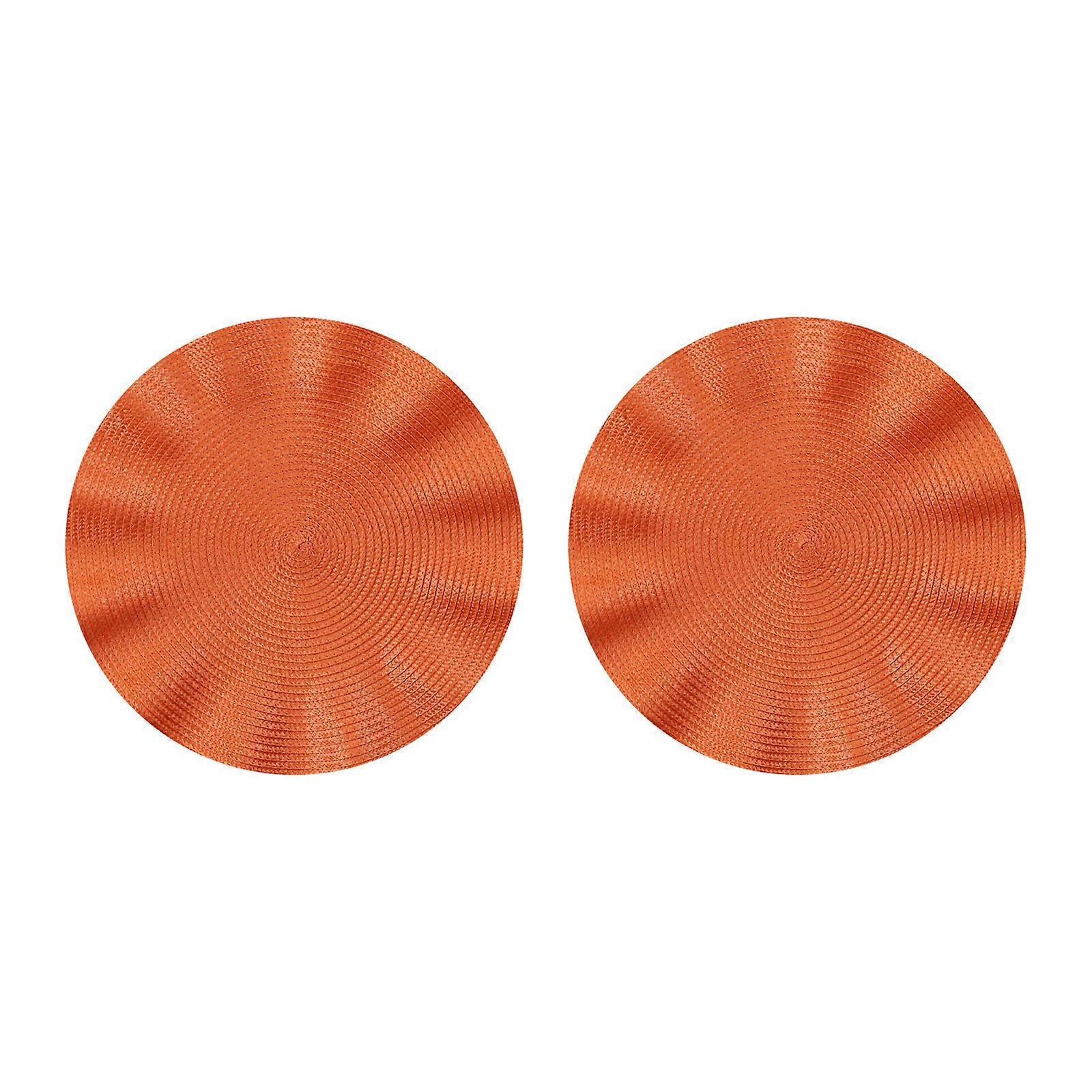 مفارش طاولة طعام أنيقة مفارش متطورة ذات حواف مكشكشة حصائر طاولة محمولة للفندق والمنزل برتقالي