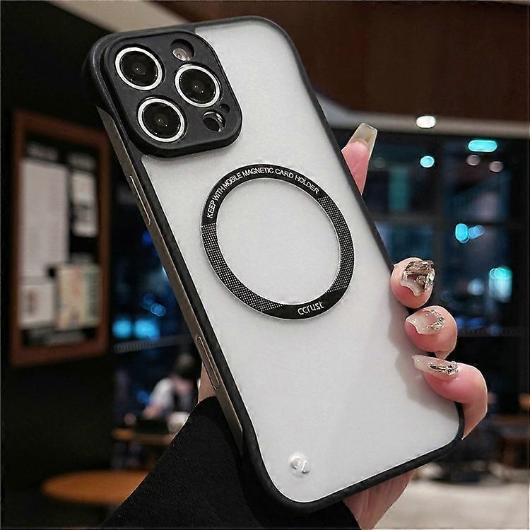 Compatible For iPhone 16 Pro Max Case Compatible with MagSafe Frameless TPU+PC Matte Phone Protector