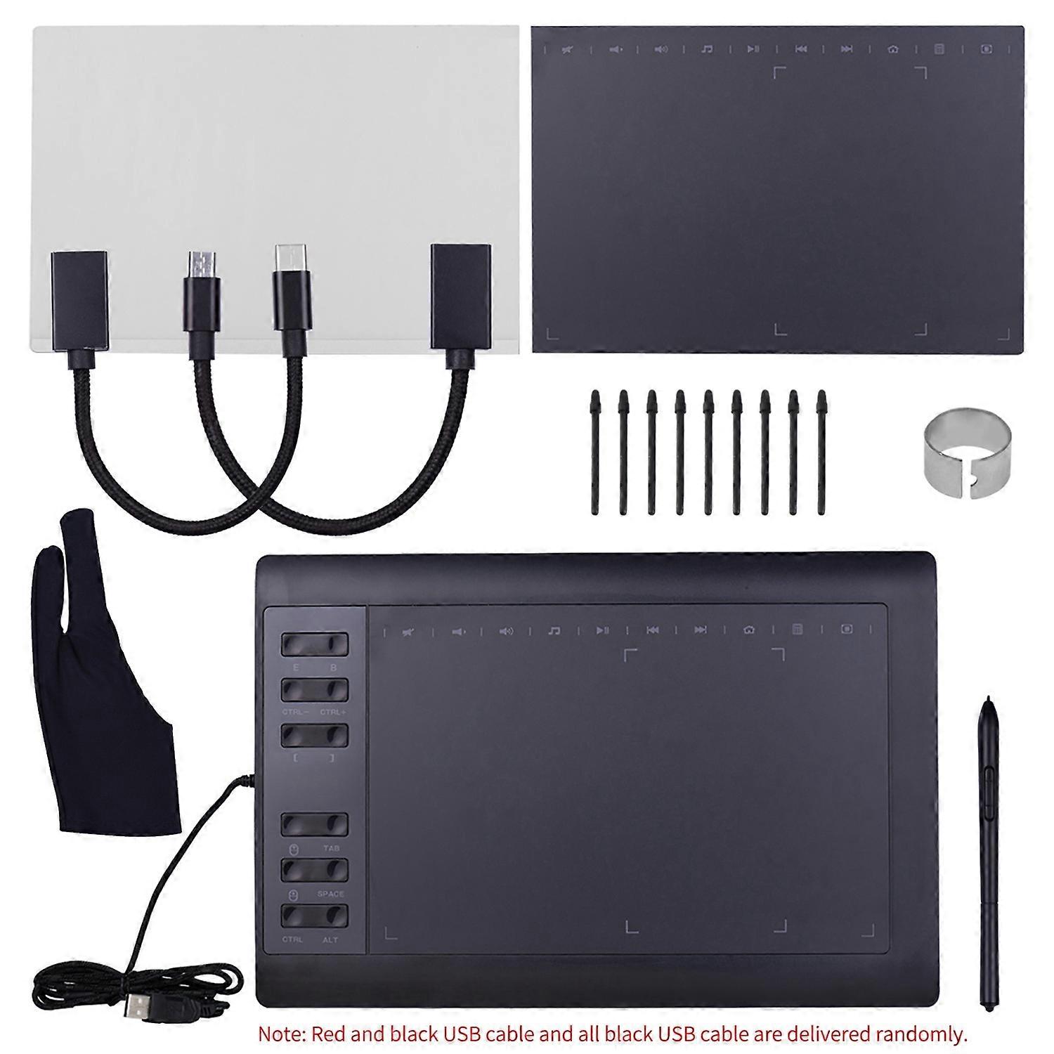 10x6 Inch Professional Graphics Drawing Tablet 12 Express Keys with 8192 Levels Support PC Laptop Co