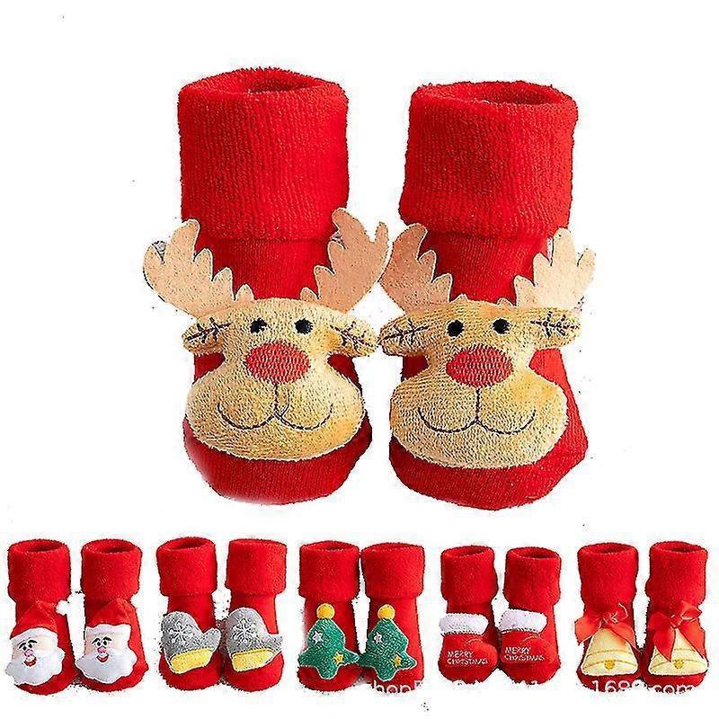 Nol Enfants Chaussettes Enfants Antidrapantes Imprim Coton Toddler Chaussettes de Nol Pour Nouveau-ns Nourrisson Chaussettes Courtes Vtements