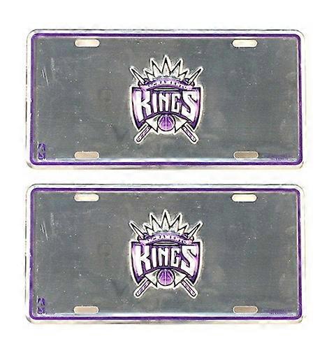 Sacramento Kings NBA Silver Mirror License Plate 2 Pack