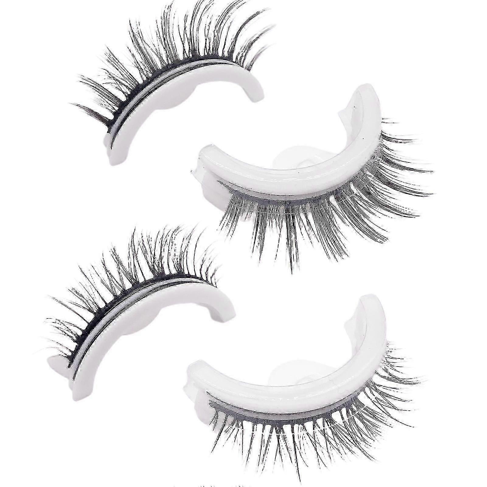 Pestañas autoadhesivas reutilizables con aspecto natural pegamento lavable sin impermeable