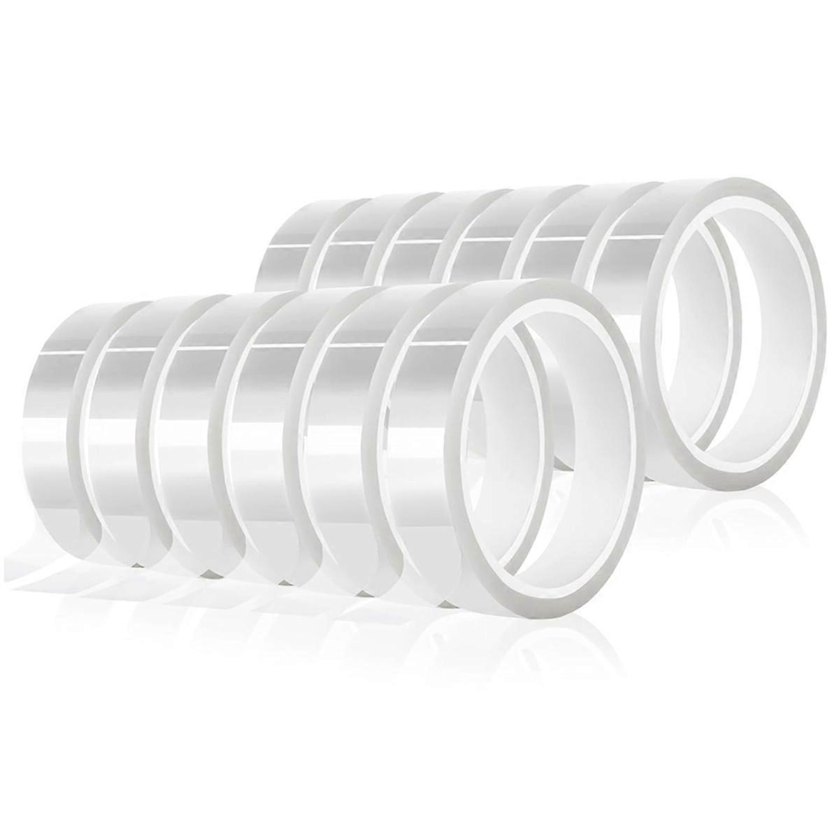 12Rolls 20mmx33m(108ft) Clear Heat Tape,Transparent High Temperature Heat Tape,Heat Transfer Tape for Heat Press