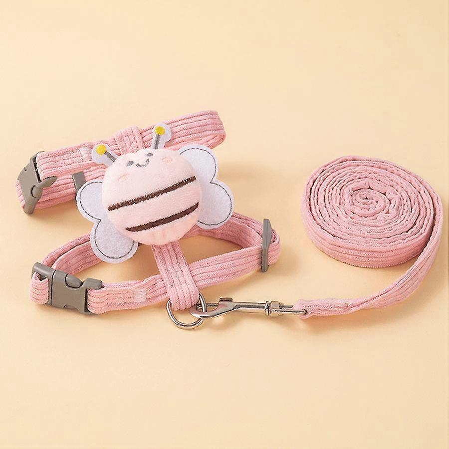 Good Harness Traction rope Bee Dog for Small Medium Pet Outdoor Mesh Dog Adjustable Harness Set Harness Vest Walking Cartoon Cat Dog
