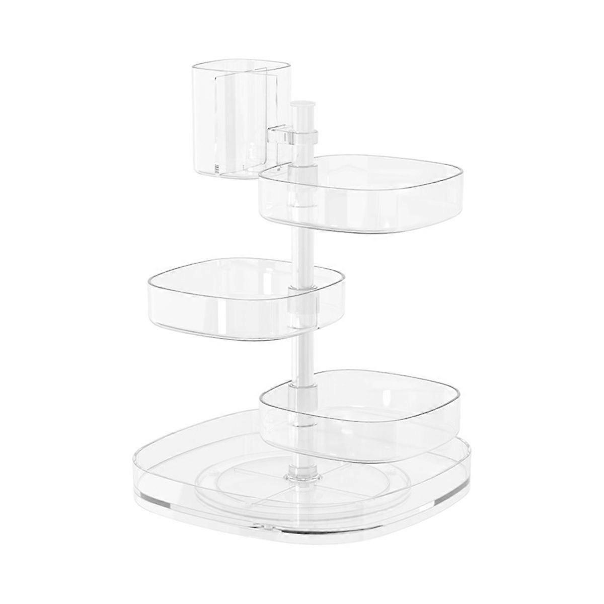 360-Degree Makeup Organizer, DIY Adjustable Rotating Cosmetic Storage Carousel Spinning Holder Storage Rack with 5 Layers Large Capacity, Best for Cou
