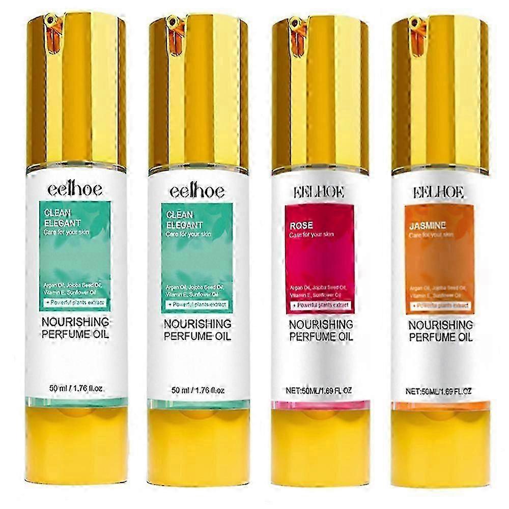 女性のためのクリーンエレガンス香水オイル女性のための香水油と女性とビーガンのためのクリーン50ml 4個すべて