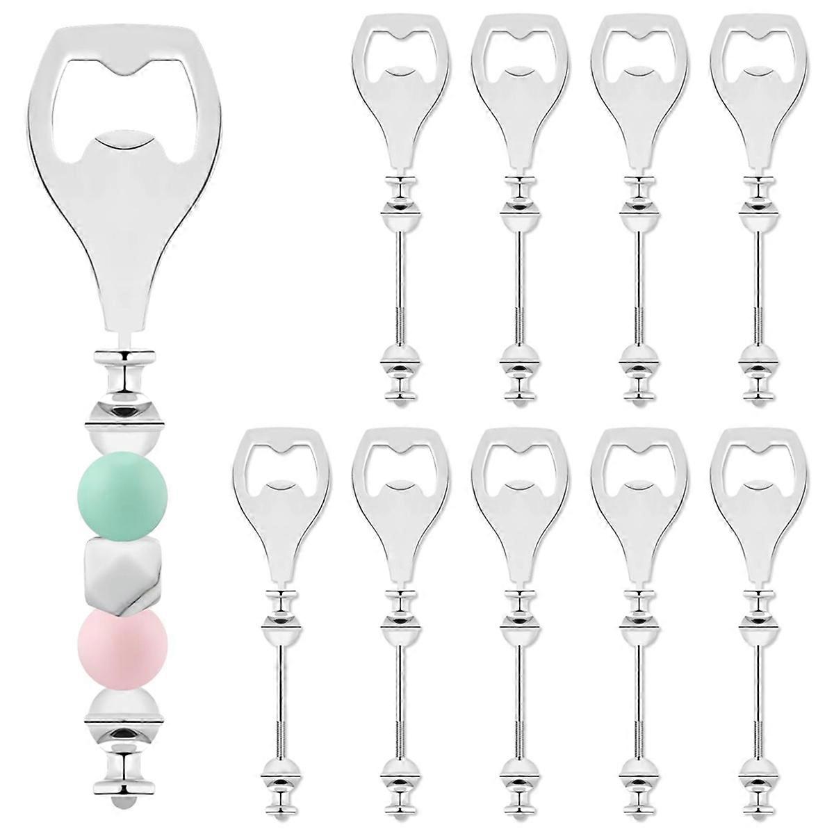 10 Pack Beadable Beer Opener Flat Beer Bottle Opener Decorative Beaded Bottle Opener DIY Bead Bottle