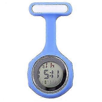 Orologio da infermiera elettronico multifunzionale Orologio da infermiera in silicone Orologio cronografo con allarme luminoso Orologio digitale Orologio azzurro