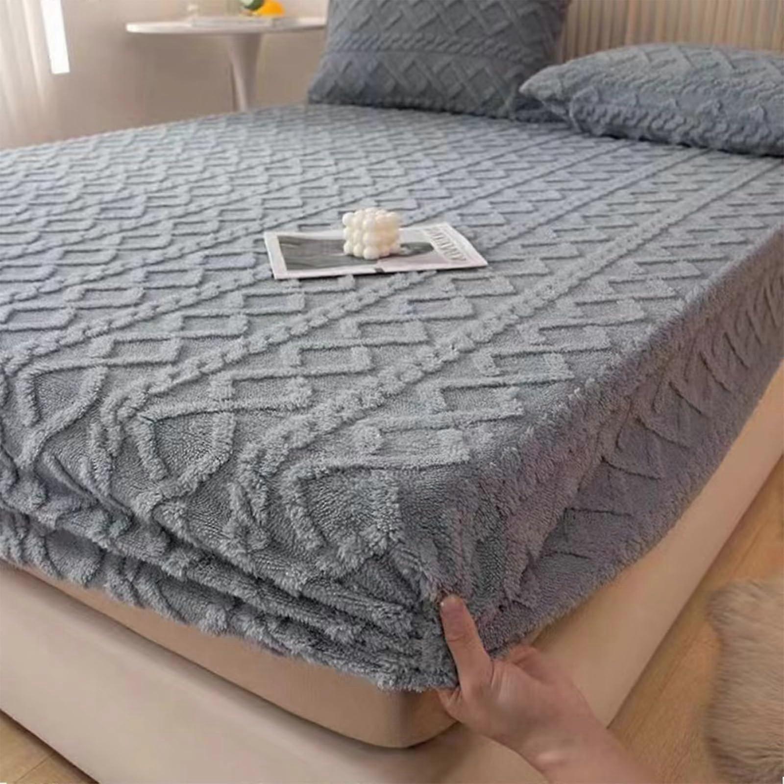 Super Soft Cosy Plush Shaggy Taffeta Elastic Fitted Bed Sheets for Winter 150x200cm/(59'78.7')