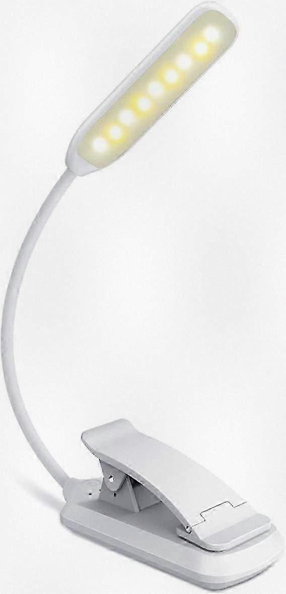 9 LED USB Rechargeable Clip-On Reading Light with Touch Sensor, 3 Color Modes (White/Warm/Mixed) for Books