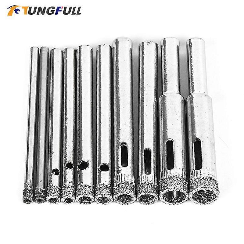 10Pcs Diamond Strip Drill Bit Set for Tile Glass Ceramic Dremel Accessories Sizes 3/4/5/6/8mm