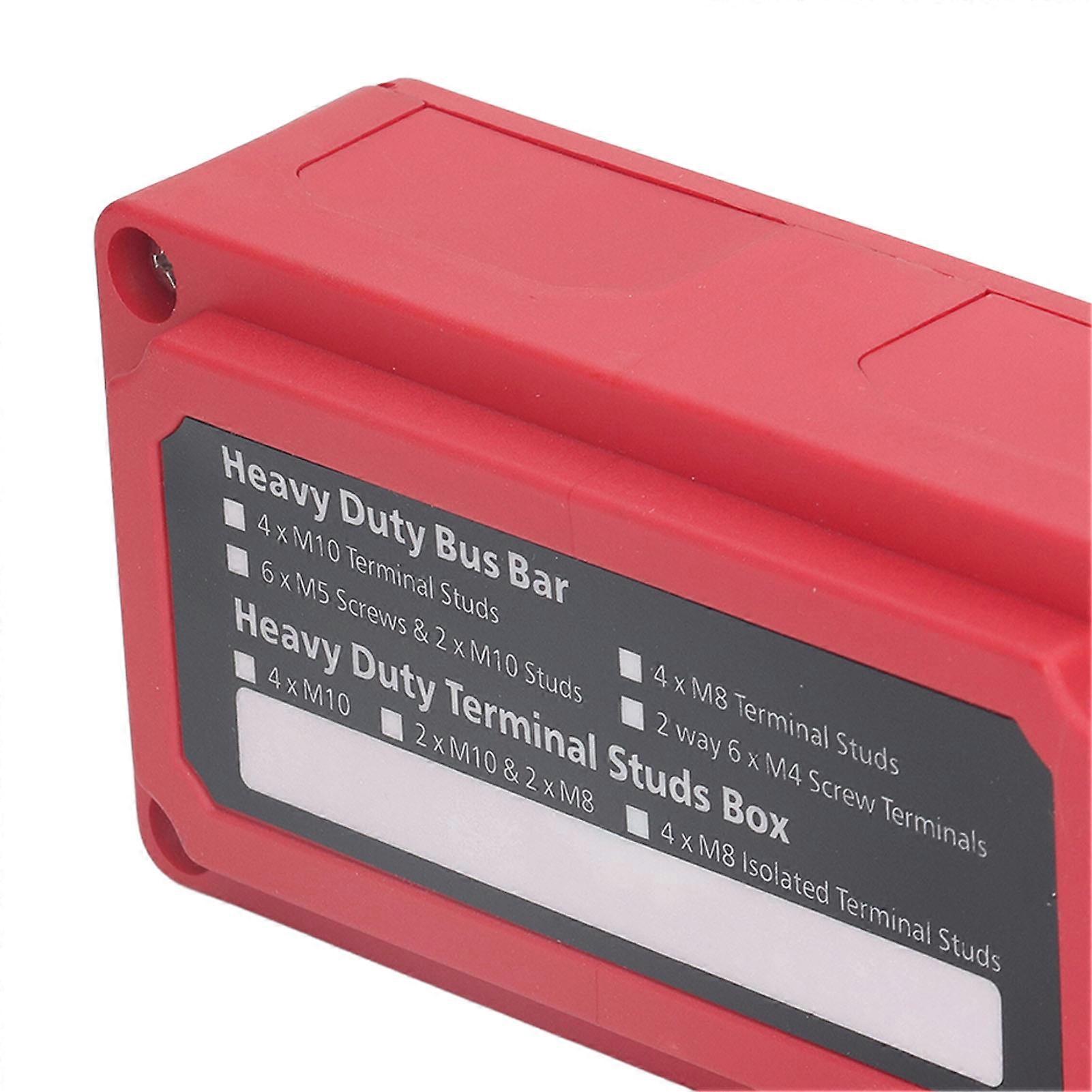 Power Distribution Block, M8 Screw Terminal, DC 48V 300A Bus Bar, for Automotive and Boat, Red