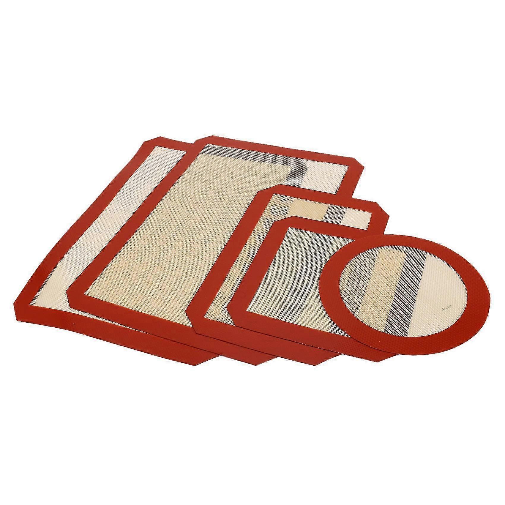 Silicone Baking Mats Set of 5 By AceProd Non Stick Reusable Baking Mats with Round and Square Silic