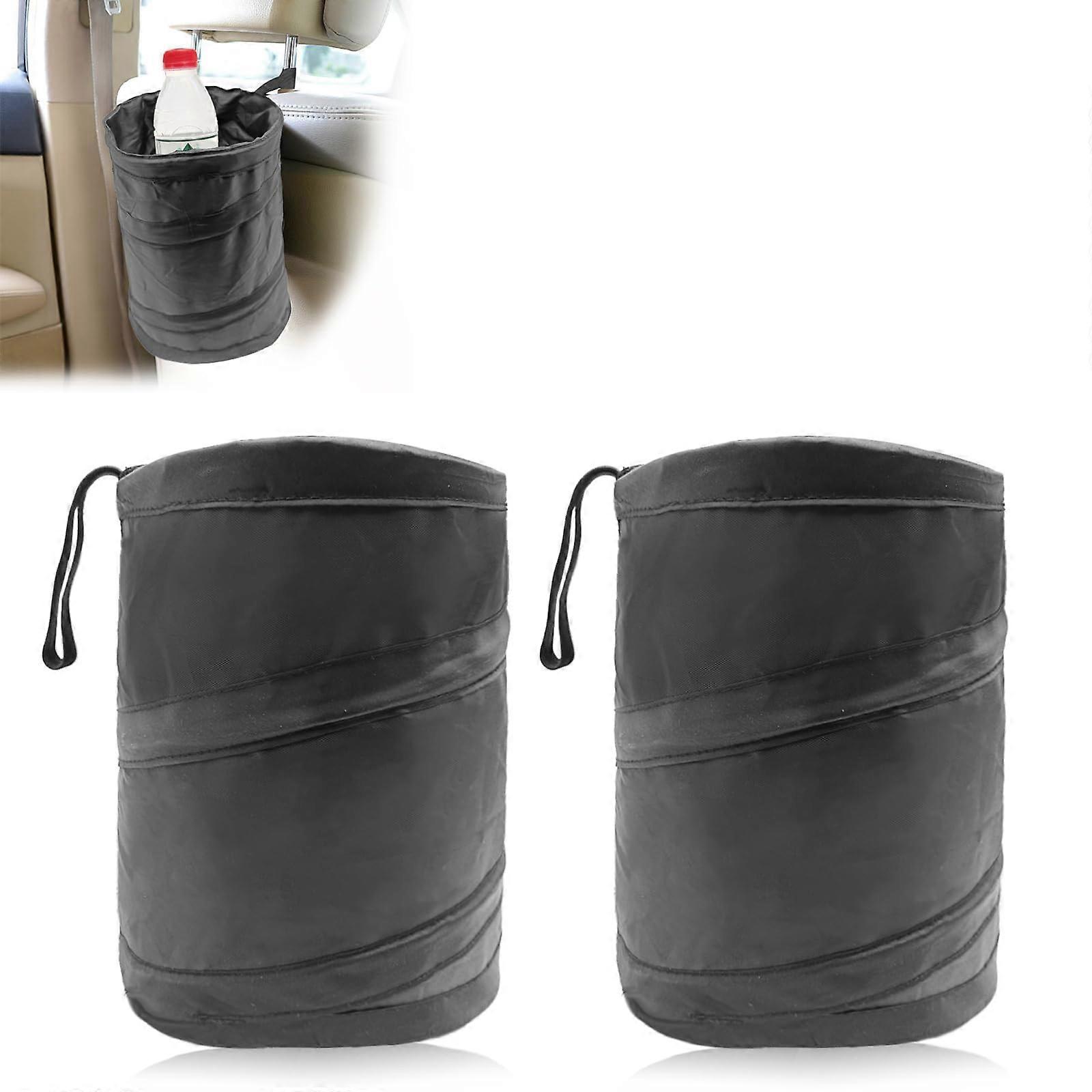 Car Garbage Box, Foldable Waterproof Pop-Up Trash Bag, Portable Auto Waste Container with Elastic Band for Hanging