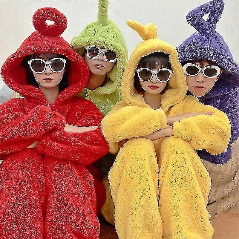 Unisex Teletubbies Kostymer Disi Onesies Lala Cosplay Pyjamas Vuxen Pyjamas Djur Sovkläder Jumpsuit