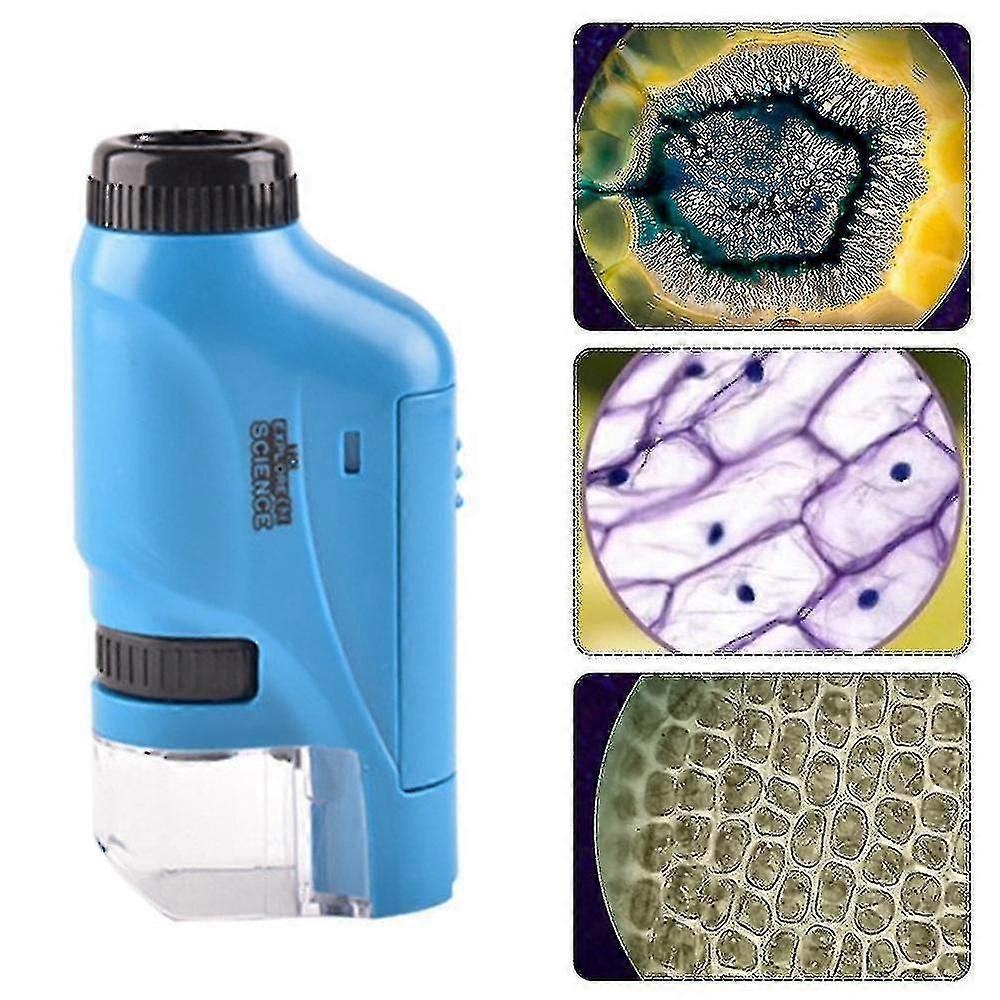 Handheld Microscope 60-120x Pocket Microscope Led Light Portable Children's Mini Microscope