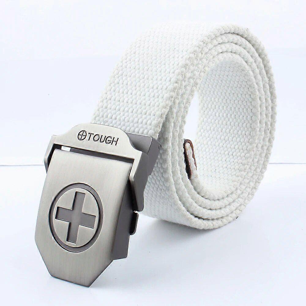 LTOHEYN 3.8cm Zinc Alloy Buckle Canvas Belt Outdoor Climbing Adventure Outing Training Elastic Canvas Belt Can Be Customized