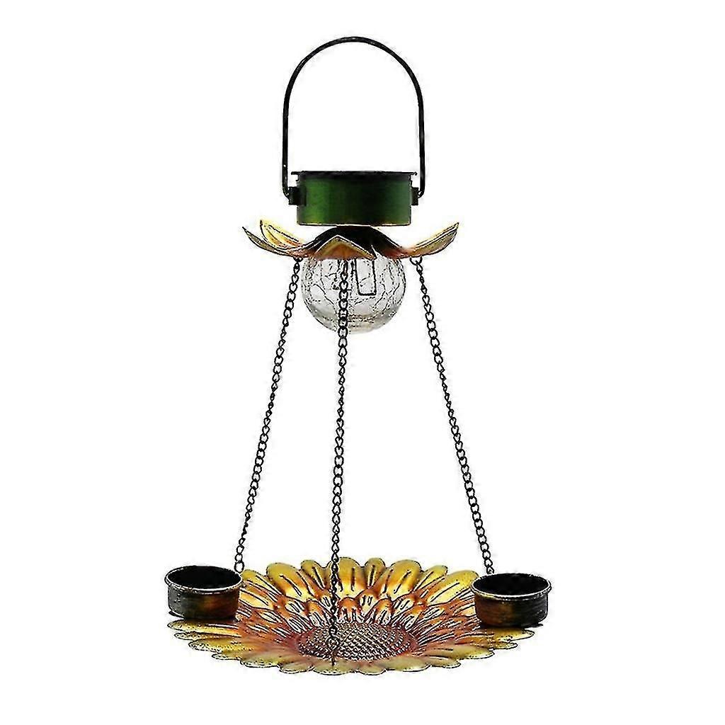 Bird Feeder Led Hanging Bird Feeders Rainproof Flower Shape Iron Bird Feeder