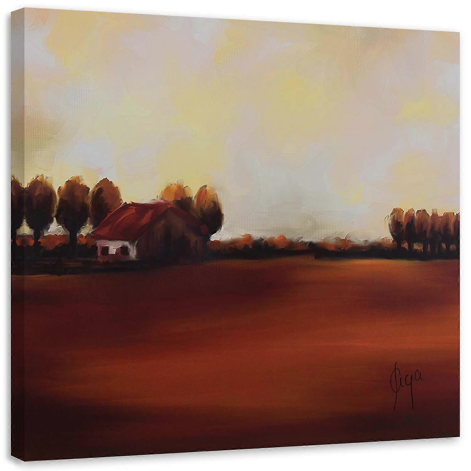Impression sur toile, Vue d’un champ à la campagne - 50x50