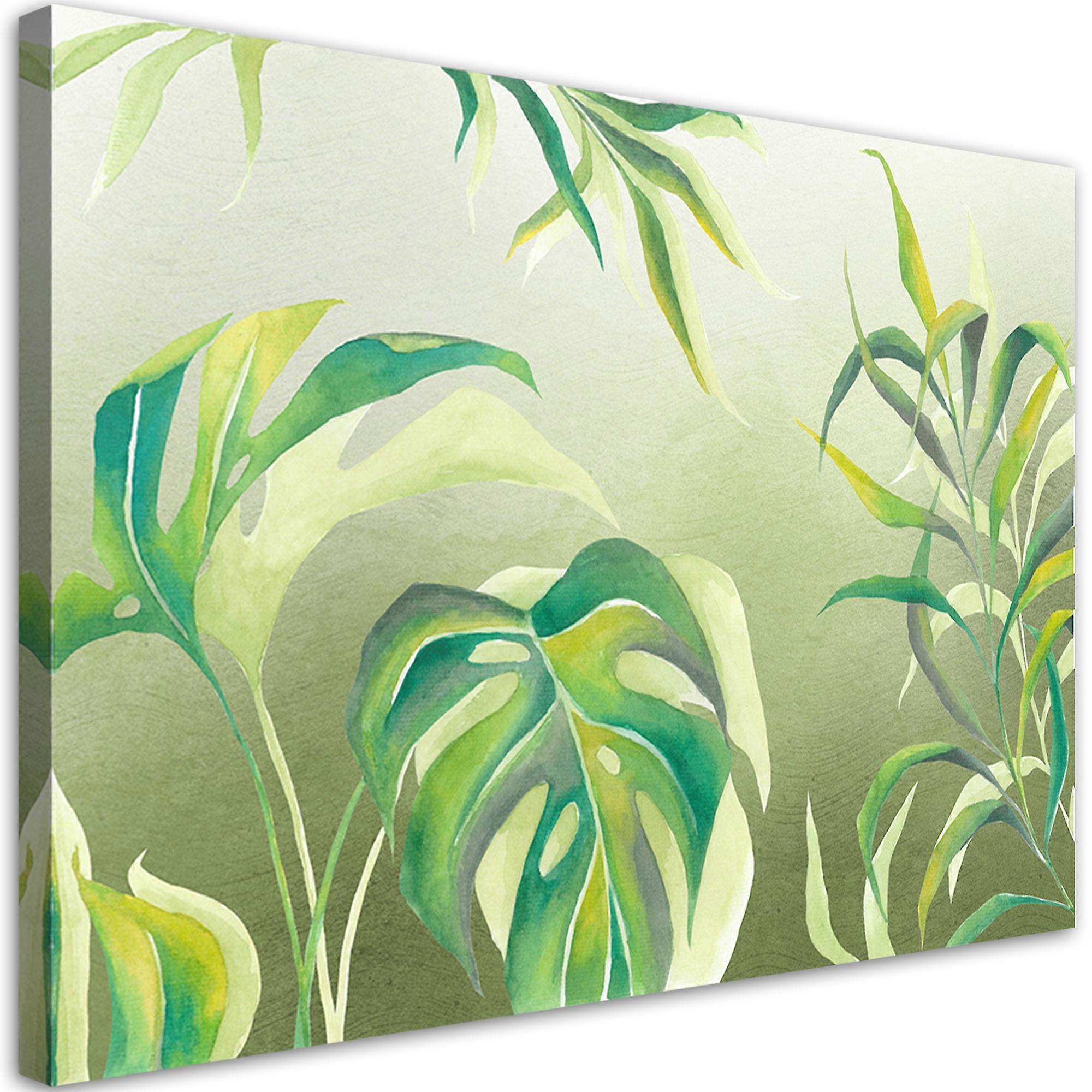 Impression sur toile, feuilles de Monstera - 100x70