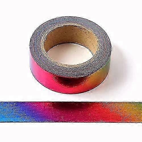 1 rollo, cinta washi de lámina sólida Rainbow