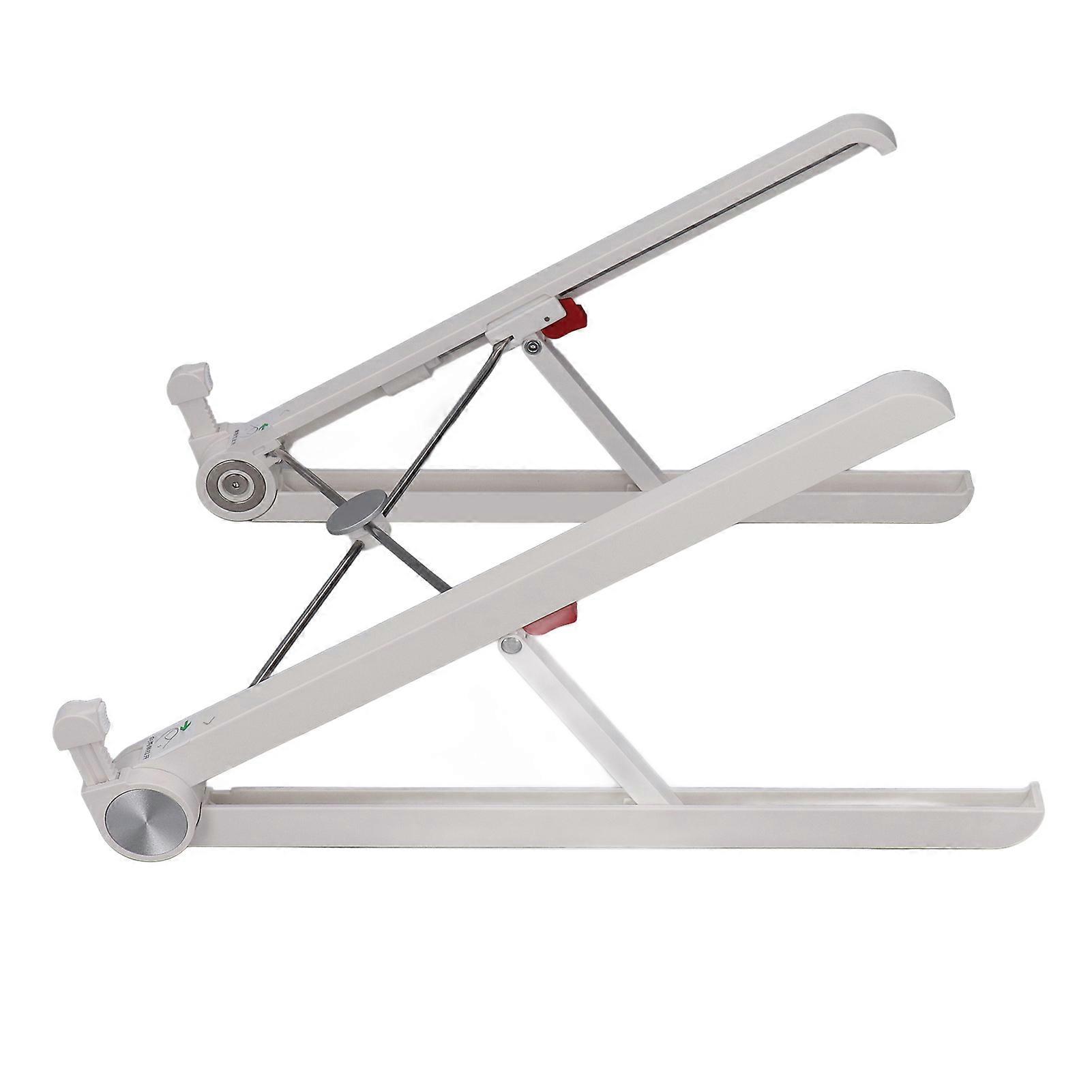Liftable Triangular Structure Overhanging Skeleton Adjustable Foldable Laptop Stand with Telescopic Baffle White