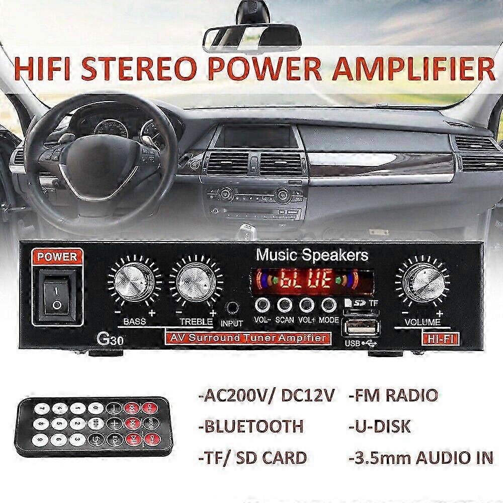 1000W Power Amplifiers Audio Bluetooth Amplificador Subwoofer Speaker New