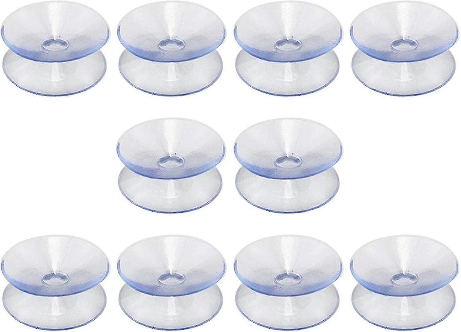 10 Pack Double-Sided Silicone Rubber Suction Cups, Size: 35 Mm