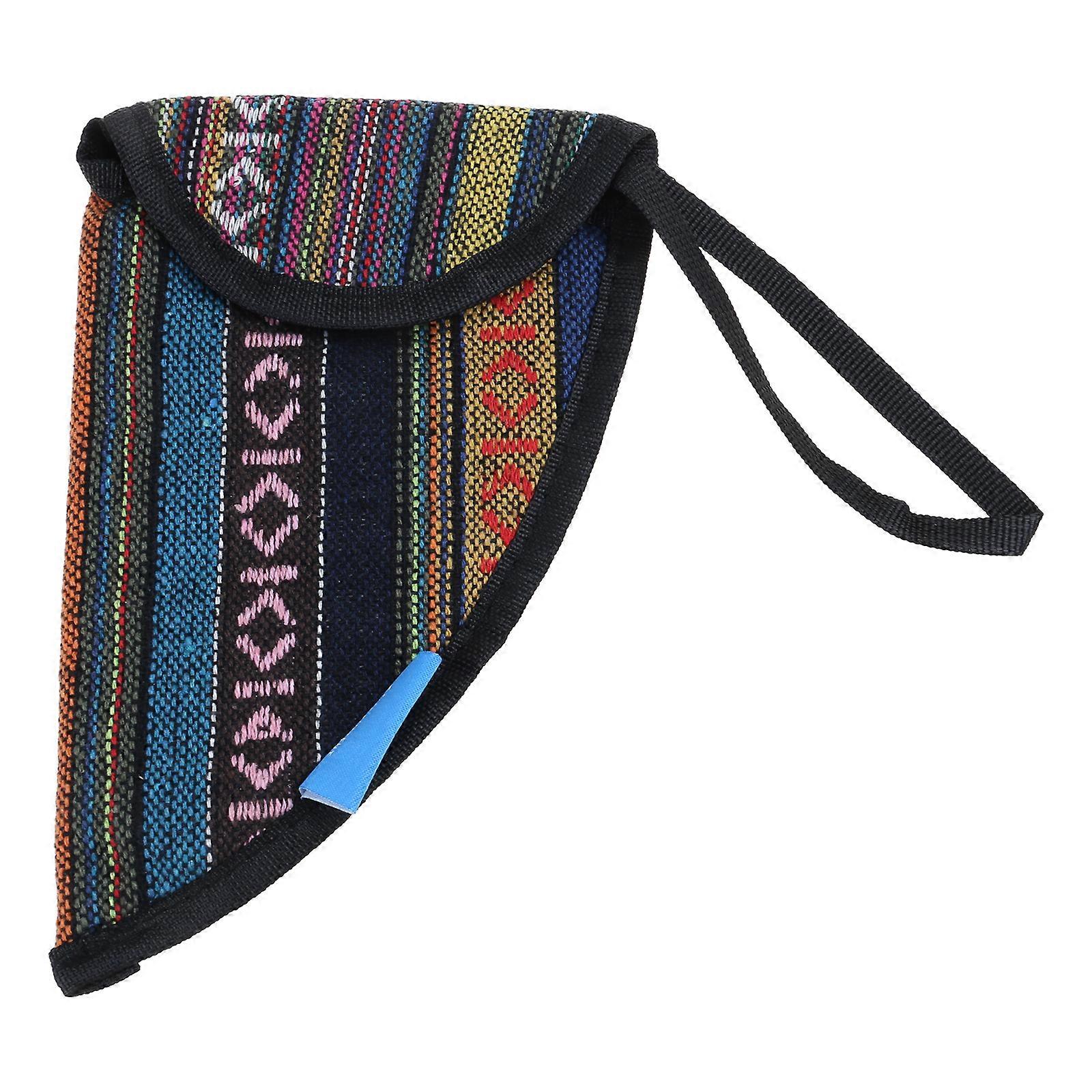 National Style Ocarina Bag Ocarina Case Holder with Carry Handle Ocarina Protective Triangular Cloth Bag Easy to Carry
