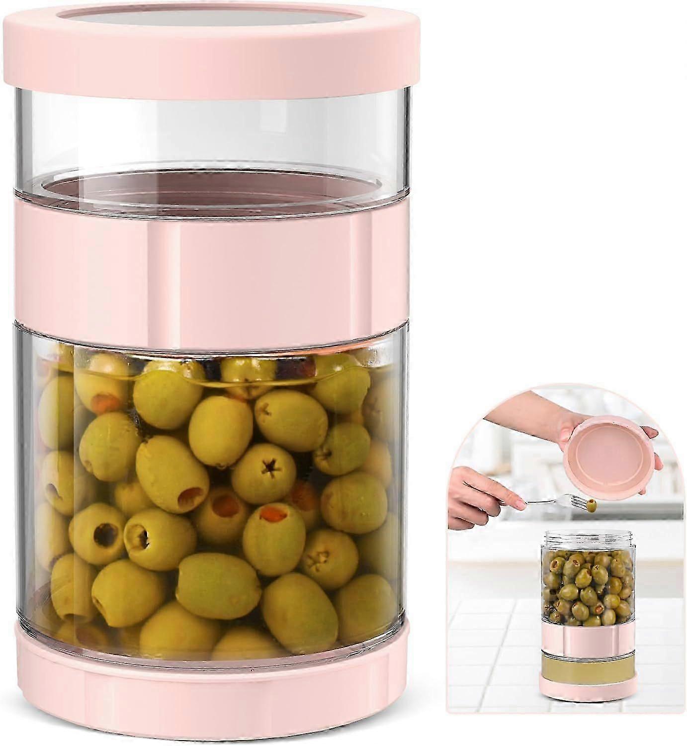 Glass Pickle Jar with Strainer Flip, 50oz Airtight Pickle Container, Leak-proof Juice Separator Pickle Flip Jar with Sealing Silicone Ring for Olive