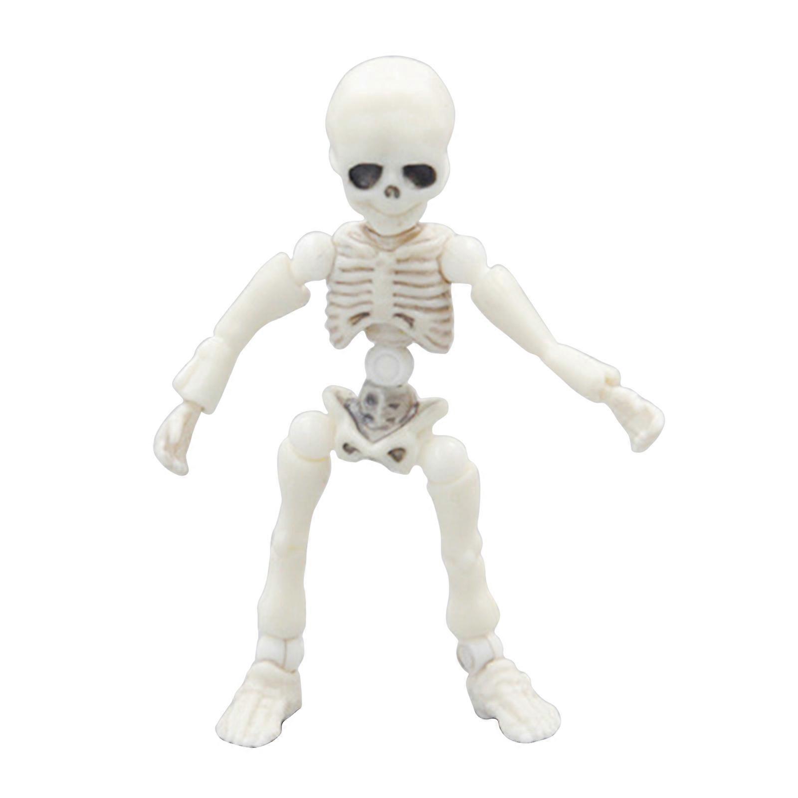Moveable Skeleton Action Figure Mini PVC Statue Halloween Decorations Desktop Props Window Display Haunted House Props
