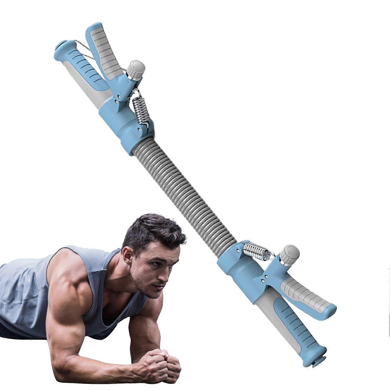 Chest and arm trainer – Adjustable 2in1 resistance flex bar for men and women Blue