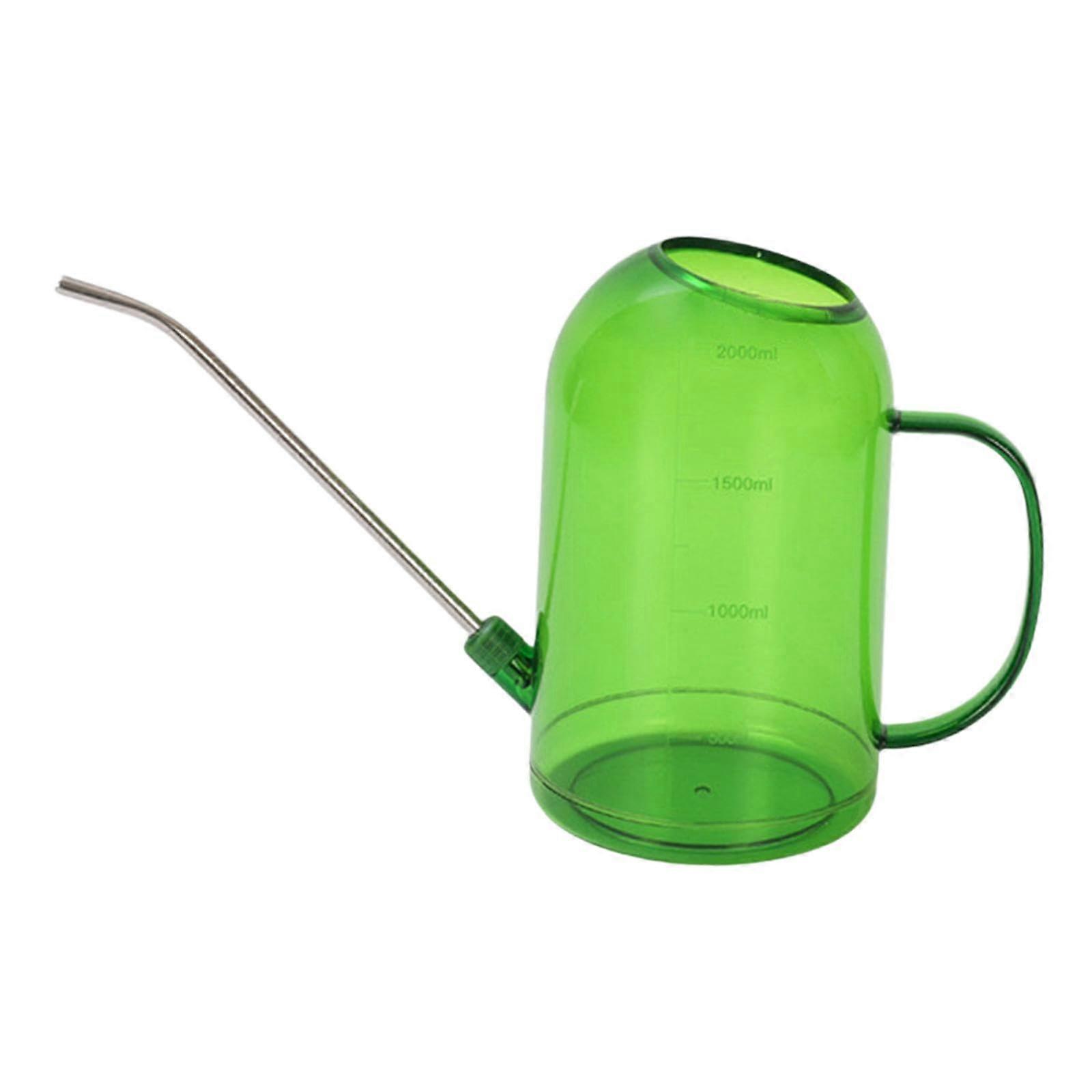 2L Watering Can with Long Spout and Removable Spray Head, Small Watering Can for Bonsai Plants in the Garden at Home, Dark Green