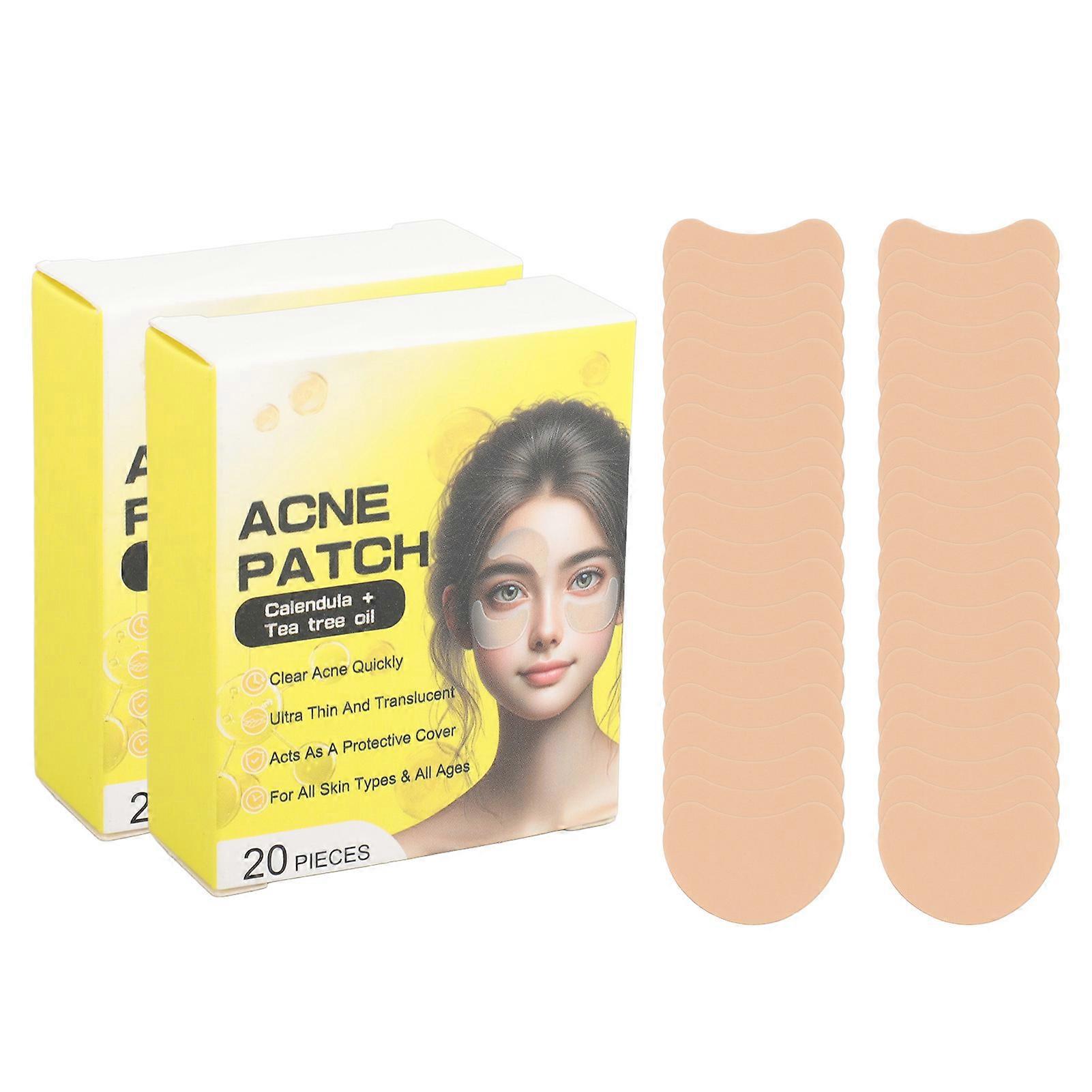 40pcs Hydrocolloid Pimple Patch for Face Deep Hydration Clear Ultra Thin Crescent Shaped Zit Blemish Patches for All Skin Types