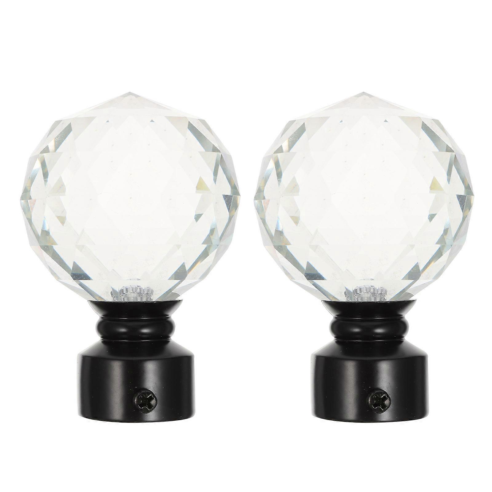 Black Curtain Rod Ends Fittings – Simple Retro Design for Creative Home Decor – Universal Curtain Accessories for Any Room – 2pcs Set