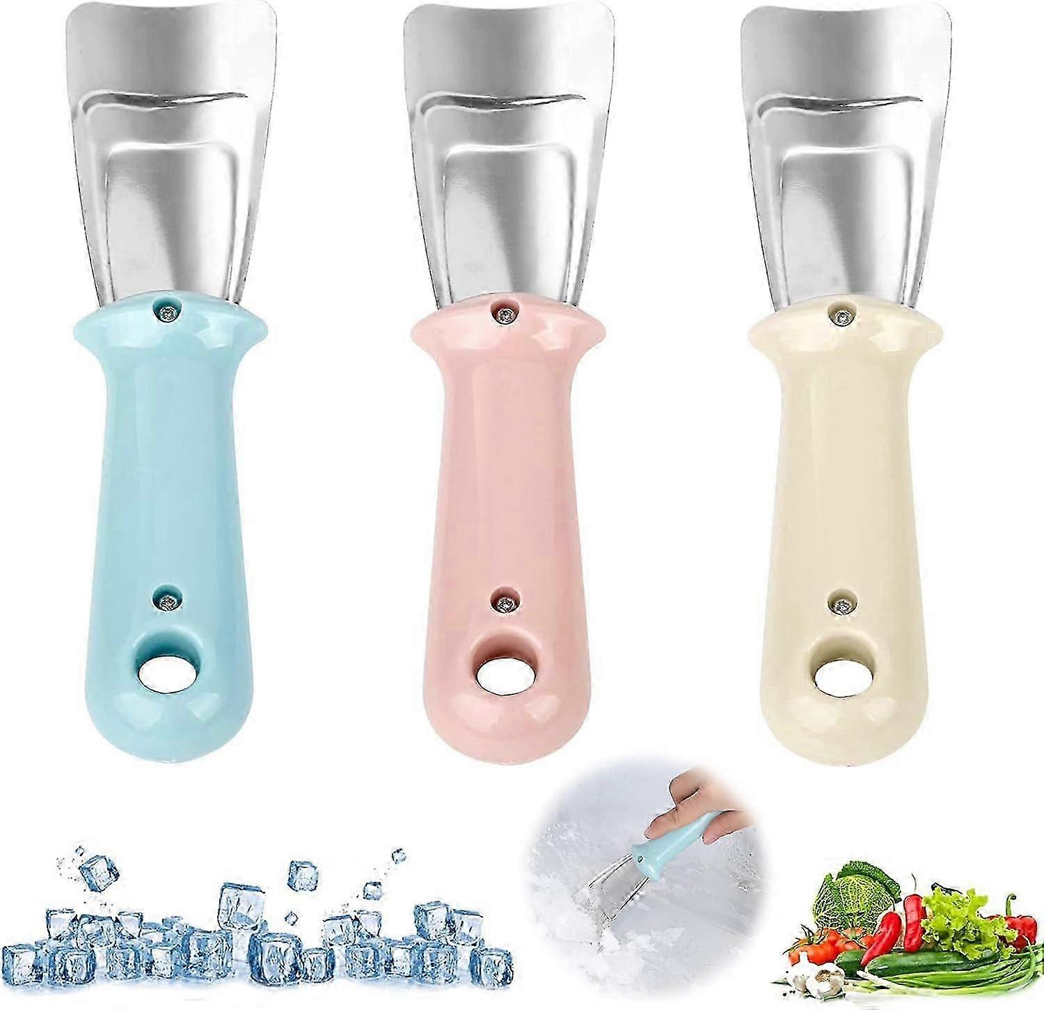 2025 New Set of 3 Ice Scrapers for Refrigerators, Ice Shovels, and Defrosters for Freezing Conditions