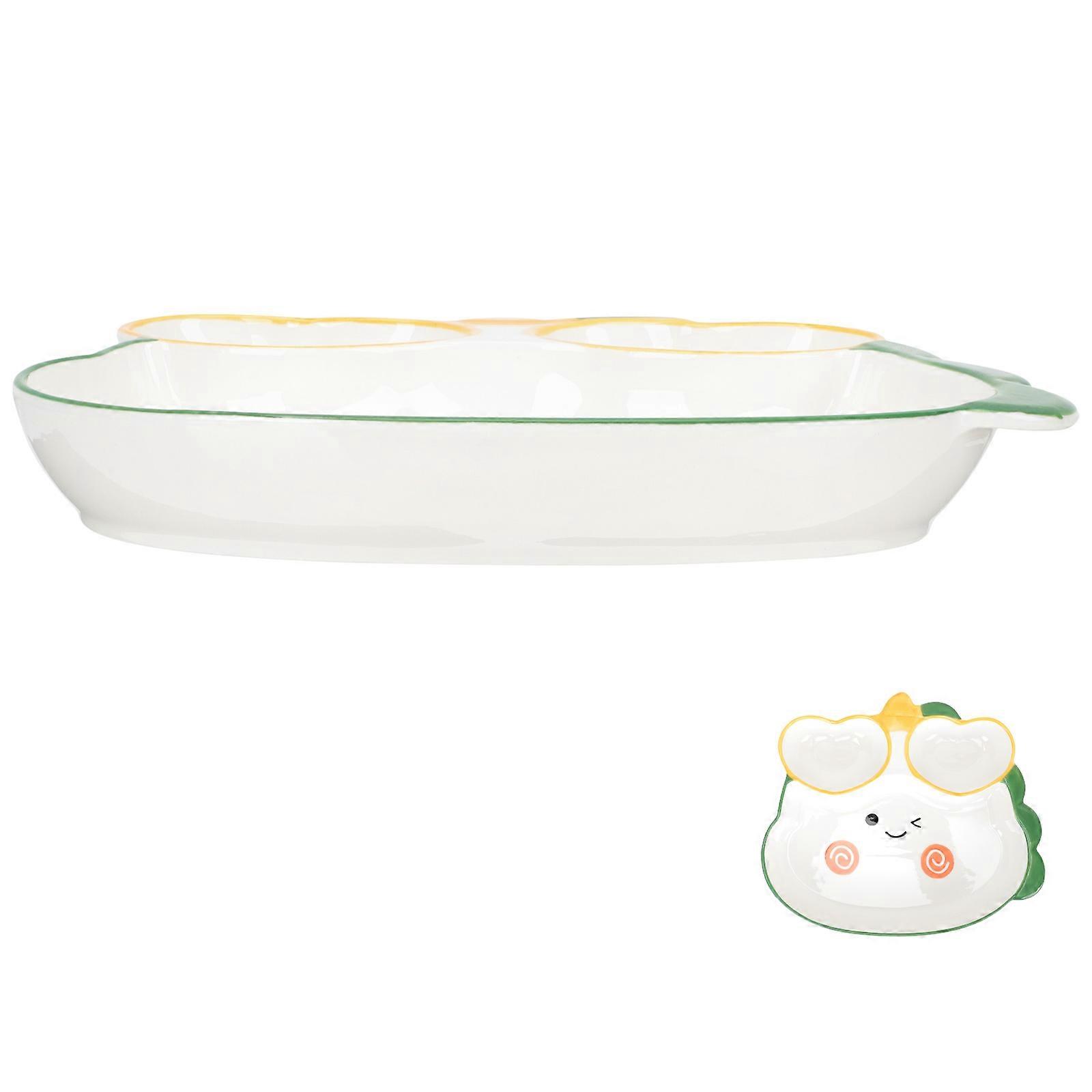 Dumpling Serving Dish with Cartoon Art,Built for Long-term Use,Space-saving Design