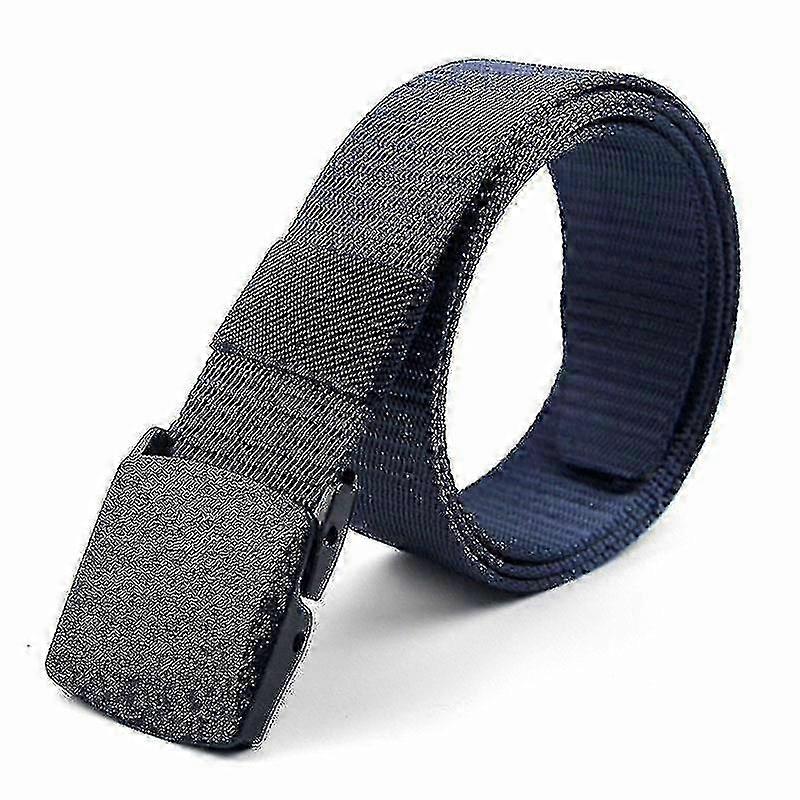 隠しマネーポケット付きナイロントラベルベルト-ユニセックスタクティカルポーチ-ネイビーブルー