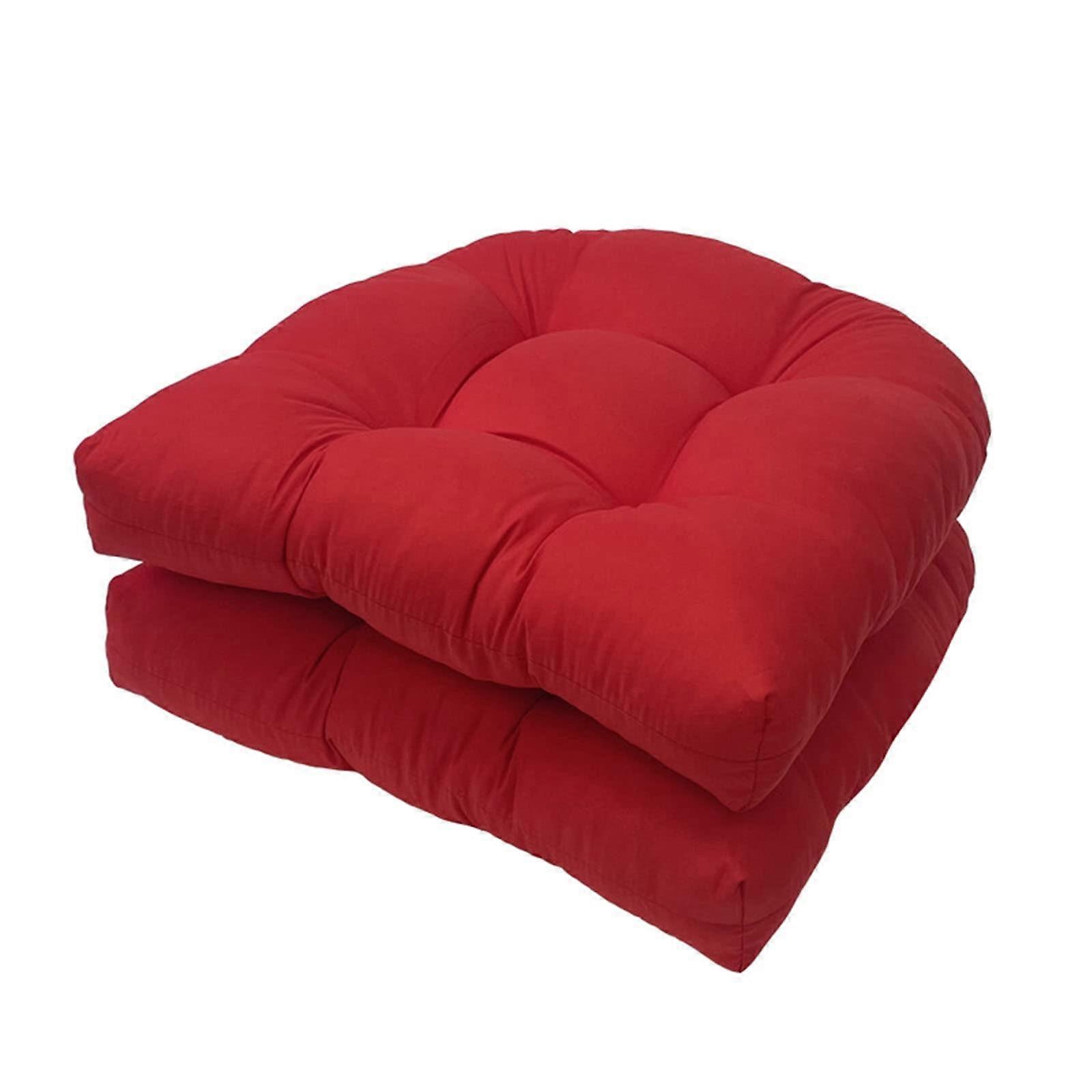 2 Pack U Shaped Cushions for Wicker Chair, Red