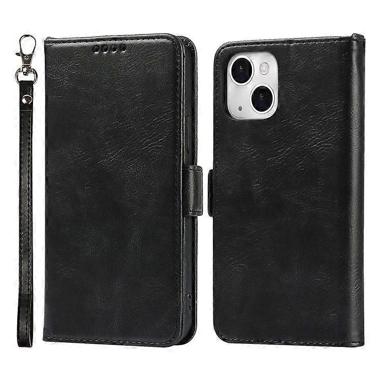 Compatible For iPhone 14 Shockproof Flip Leather Phone Case Retro Wallet Stand Magnetic Clasp Phone Cover with Strap