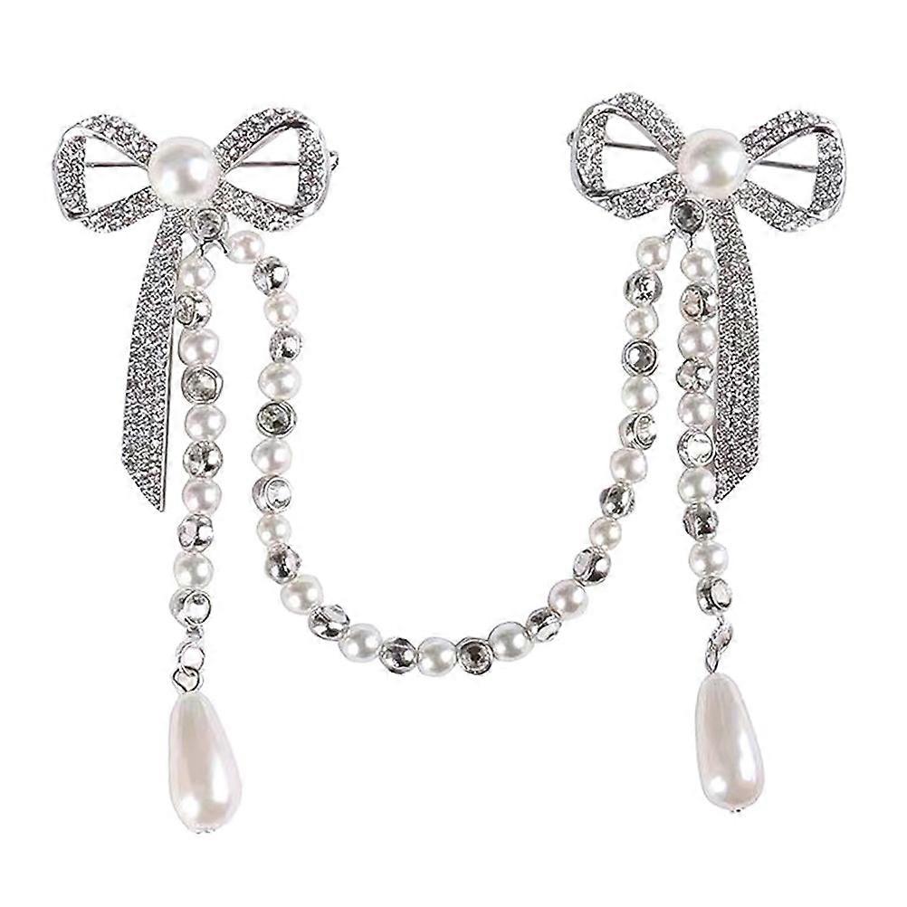Elegant Woman Brooch Chain in Silver Color Made of Alloy for Decoration Use with Excellent Materials and Workmanship 1pc