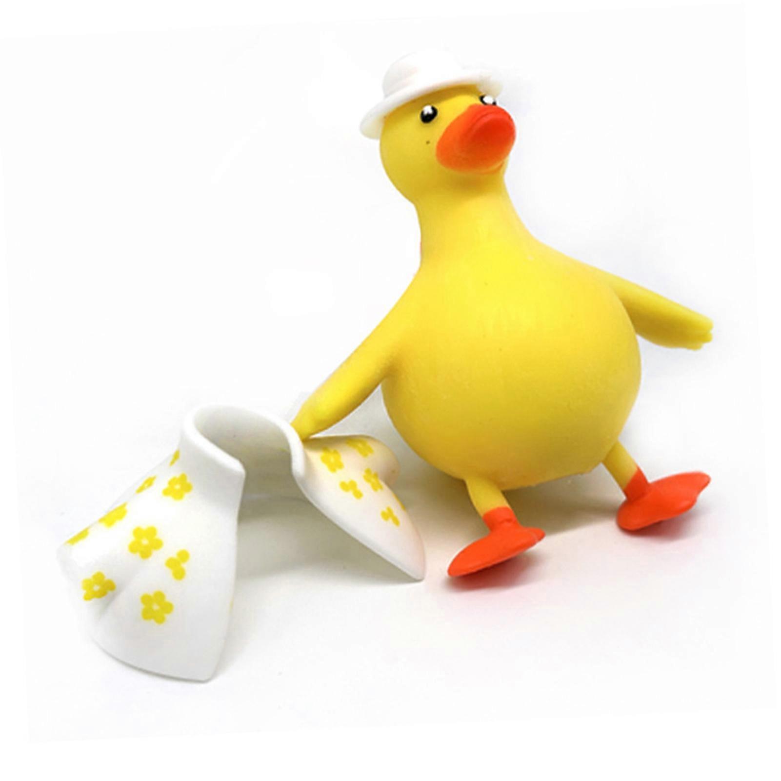 Stress Relief Squish Toy Slow Rebound Material Creative Dress Up Duck Squeeze Pinch Duck for Kids
