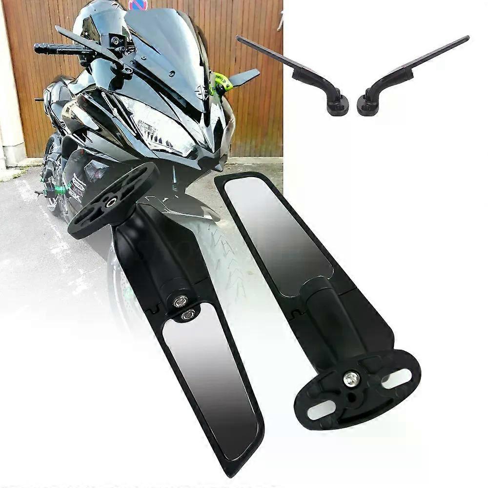 Suitable for  KAWASAKI NINJA 300 250 400 650 H2 H4 Modified Motorcycle 2PCS Rearview Mirrors Wind Wing Adjustable Rotating Side Mirrors maxpower
